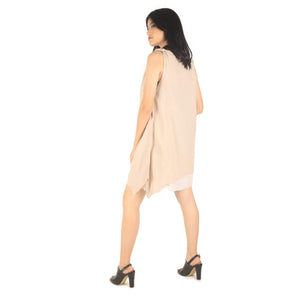 Solid color Women's Dresses in Nude DR0059 060000 22 Women in nude dress ( Round-Neck, Two Side Pockets, Sleeveless, Short Length, Not lined, Tank dress, Loose.)