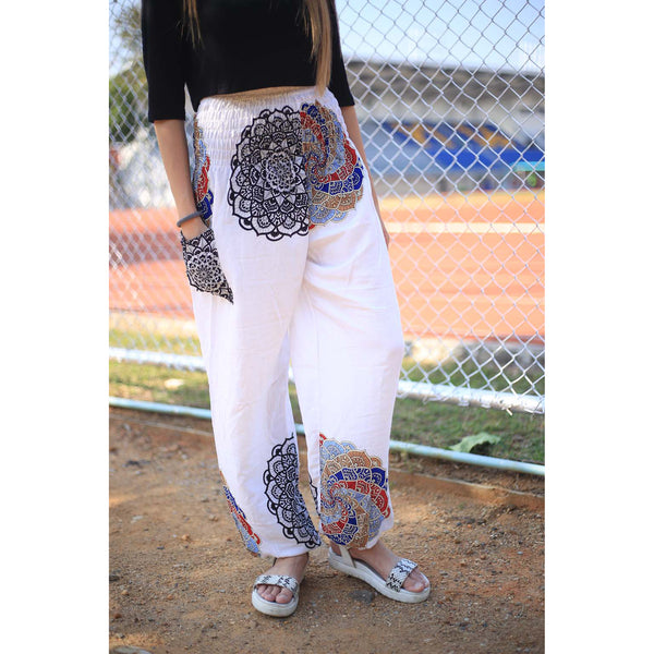 Simple mandala 165 women harem pants in White PP0004 020165 02